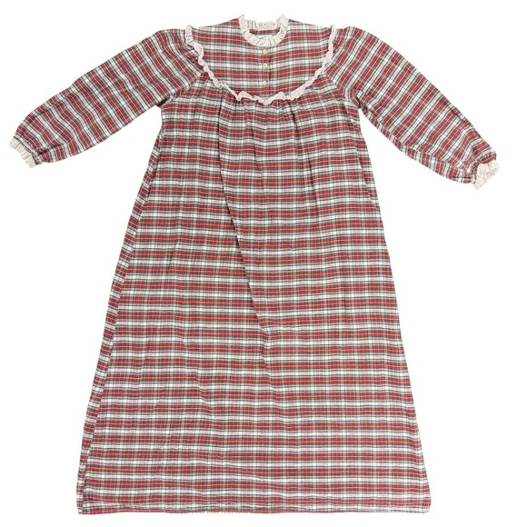 Lanz Of Salzburg Other - Vintage Lanz Of Salzburg Women's Small Plaid Long Sleeve Nightgown Cottagecore